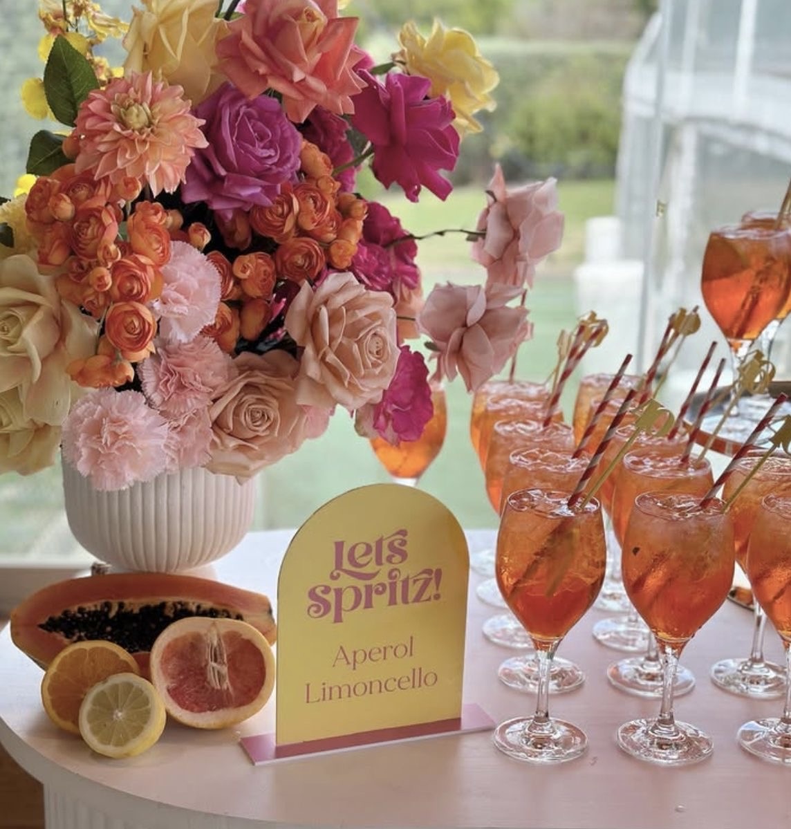 Table de cocktails lors d'une fête spéciale organisée par Joza